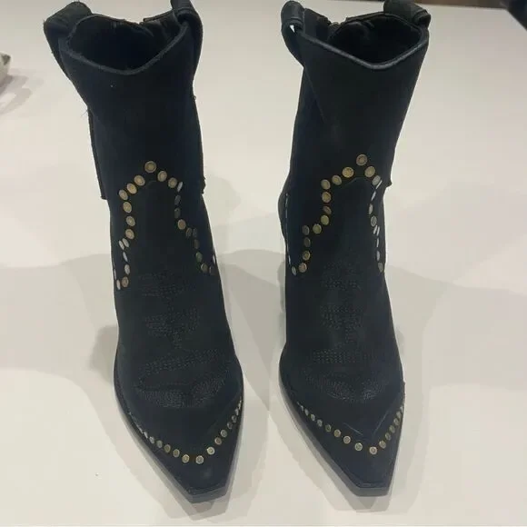 Zadig & Voltaire Cara High Suede studded ankle boots  New - Picture 12 of 13